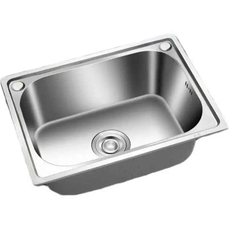 

Kitchen washing basin single stainless steel integrated water thickening household large single dish basin sink