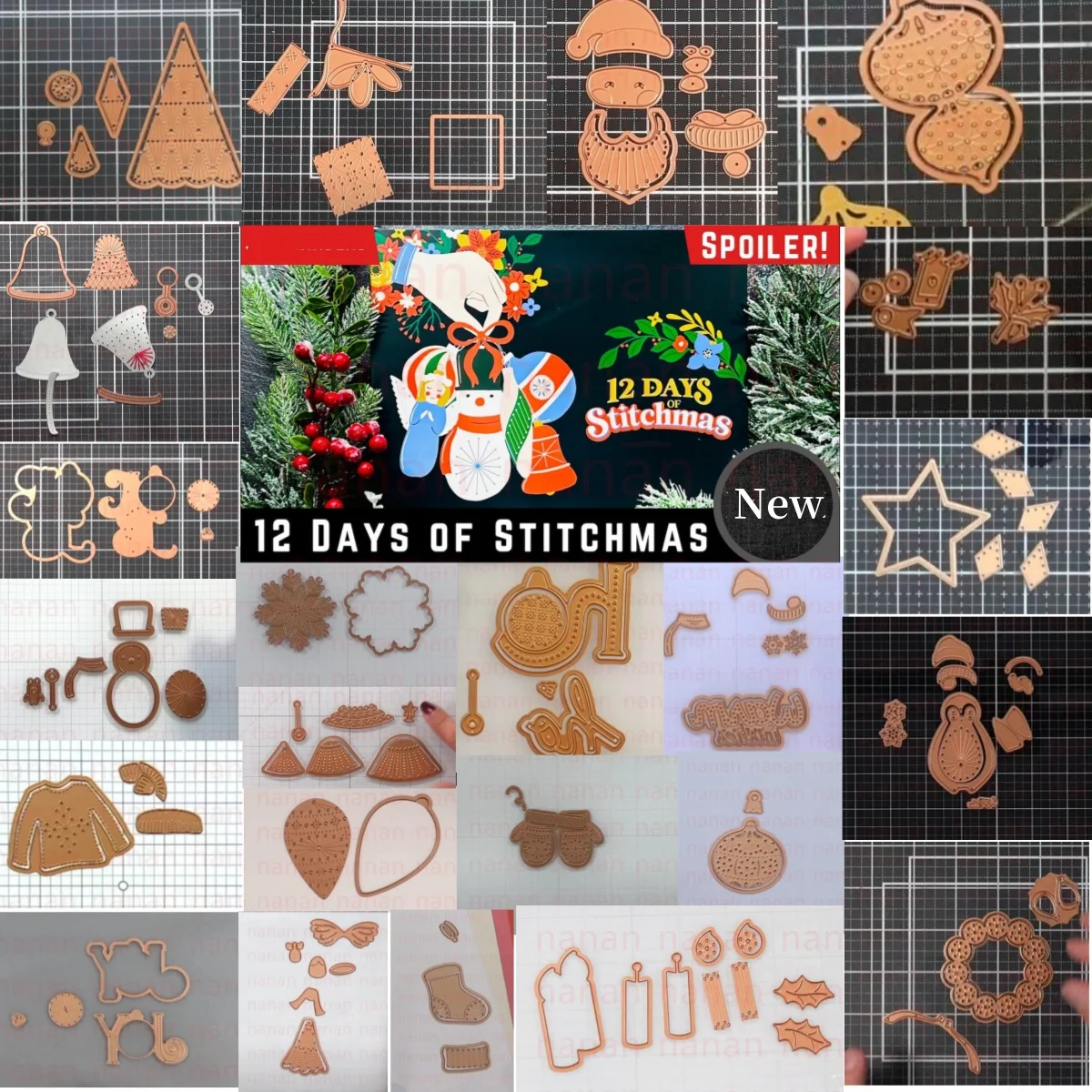 Мини-Ститчма 2024 Рождественская коллекция металлические штампы для DIY украшения