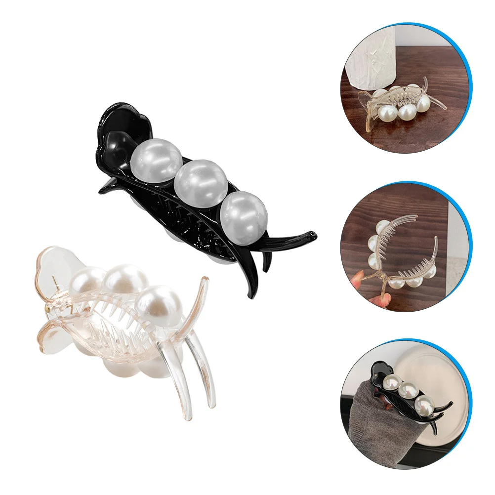 

4Pcs Pearls Hair Claw Clips Back Hair Clip Ponytail Holder Hair Styling Tools