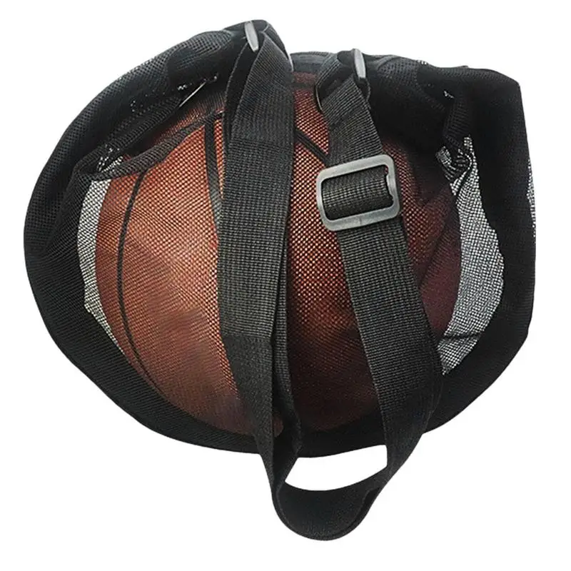 

Basketball Mesh Bags Sturdy Mesh Carry Bag Swim & Gym Bag Single Ball Carrying Pouch With Metal Zipper Sackpack Sling Back Bag