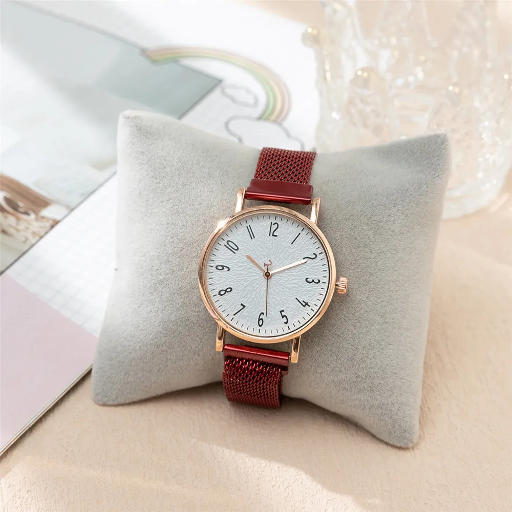

Часы наручные женские кварцевые, простые брендовые цифровые, из нержавеющей стали с магнитом, цвет розовое золото, 2023