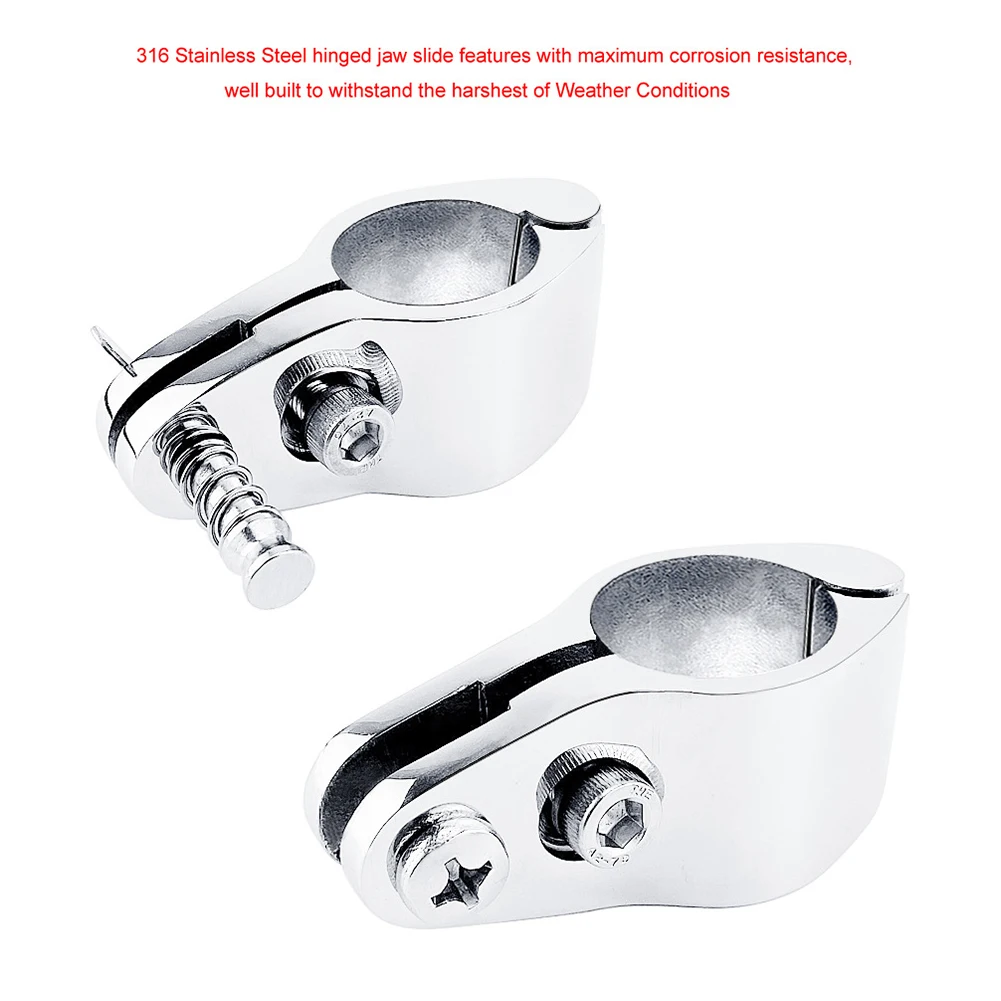 Stainless Steel Jaw Slide 22/25mm 70*30*30mm Boat Canopy Tube |