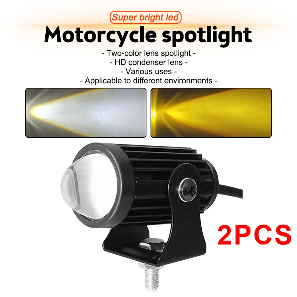 

Switch Motorcycle Lamp Exterior Headlight IP67 Spotlight 20W For Each Lamp 2pcs 8v-80v Aluminum Auxiliary Lamp