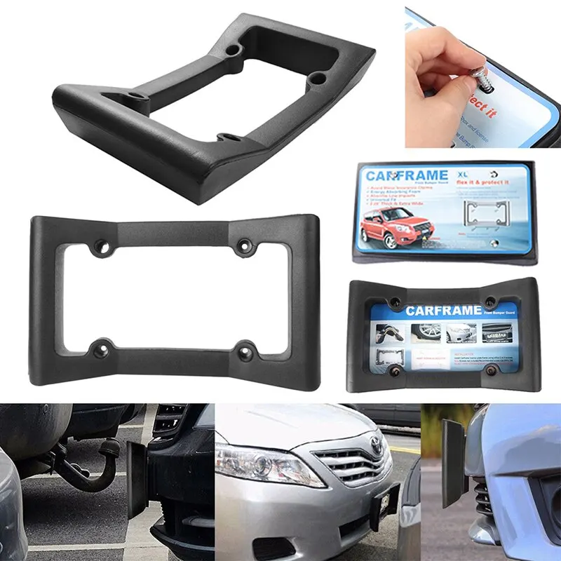 

Car Auto Black Front Bumper Guard Eva Wear-Resistant Anti Collision License Plate Frame Protection Car Accessories