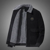 2022 mens corduroy coat solid color cashmere lamb winter leisure cotton padded clothes japanese streetwear men jacket