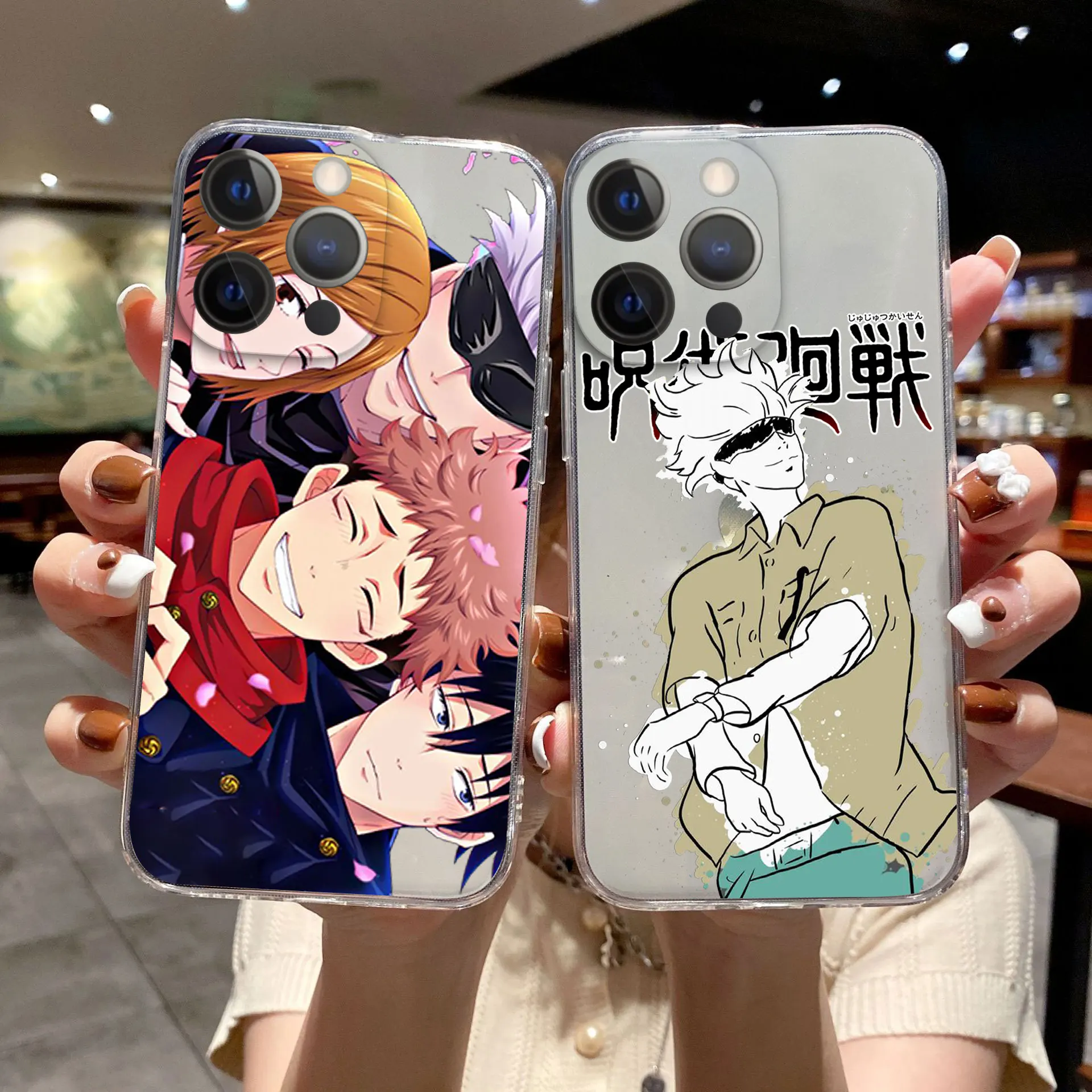 

Jujutsu Kaisen Clear Phone Case for iPhone 13 12 11 Pro Max Xr 6s 8 7 Plus SE2020 12 Mini anime Silicone Lens Protection Cover