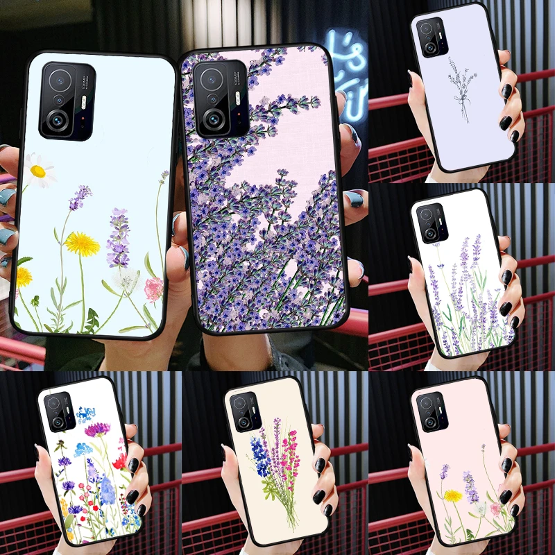 

Lavender Purple Flowers Case For POCO X4 Pro X3 Pro GT F3 M3 M4 Pro Back Cover For Xiaomi Mi 11 Lite 11T Pro 12X