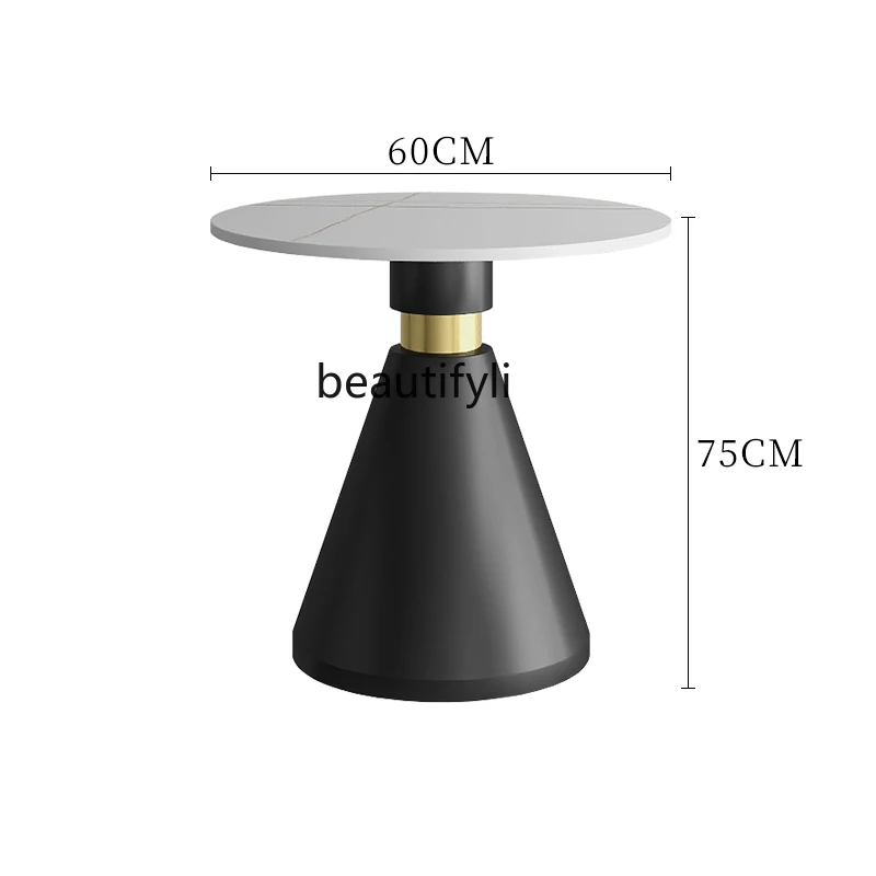 

zq Stone Plate Sofa Side Table round Bedside Table Corner Table Balcony Small round Table Coffee Table Living Room Side Table