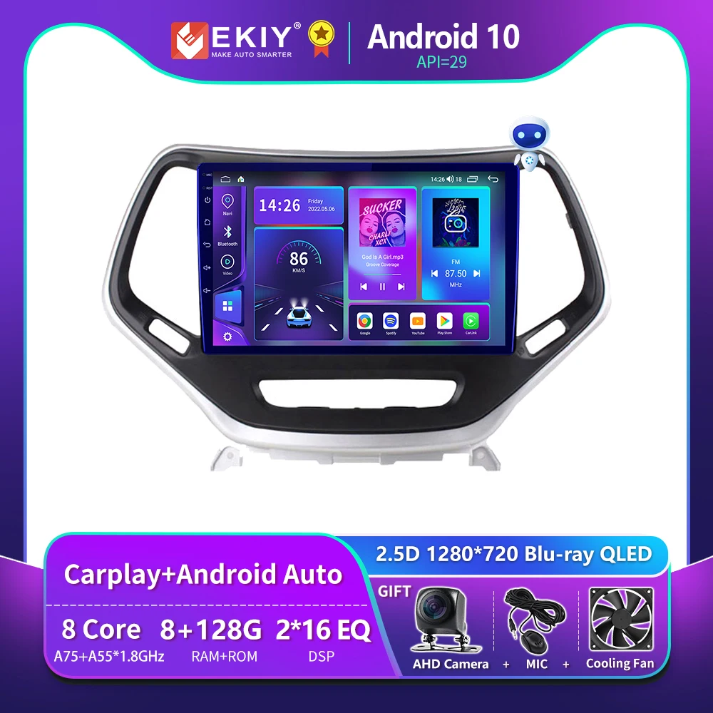 

EKIY T900 8 Core Blu-ray QLED DSP Android 10 Autoradio For For Jeep Cherokee 5 KL 2014-2018 Car Radio GPS Mutimedia 2din DVD HU