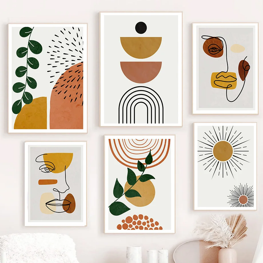 

Boho Vintage Minimalist Abstract Woman Lines Wall Art Canvas Painting Nordic Posters And Prints Wall Pictures Living Room Decor
