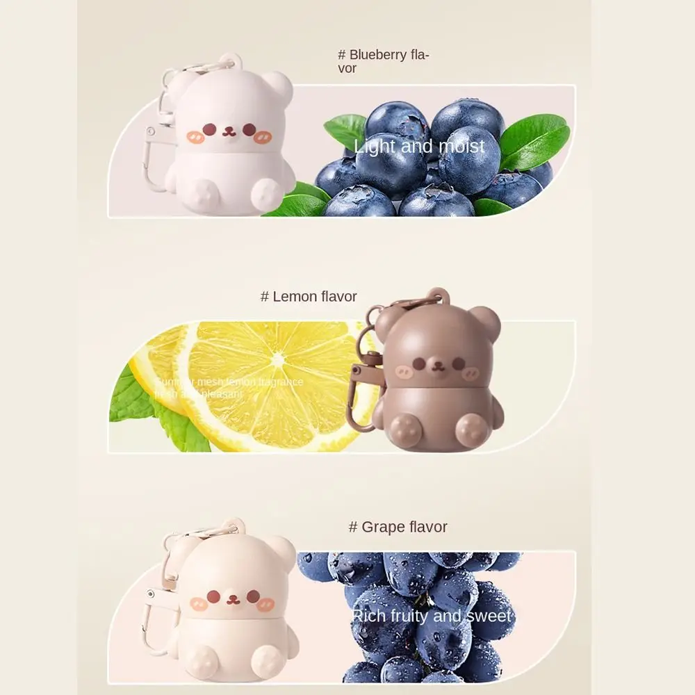 Мультяшный блеск для губ в форме кролика с брелоком ключей губная помада медведя