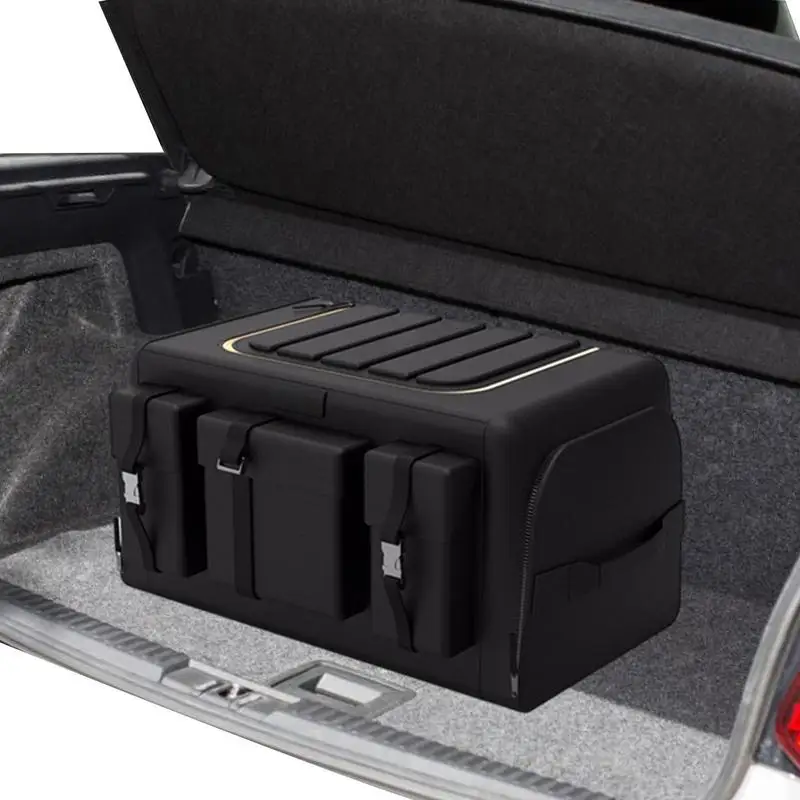 

Ящик для хранения груза из ткани Оксфорд для багажника автомобиля, нескользящий портативный складной органайзер-Кубок, аксессуары для салона автомобиля с крышкой