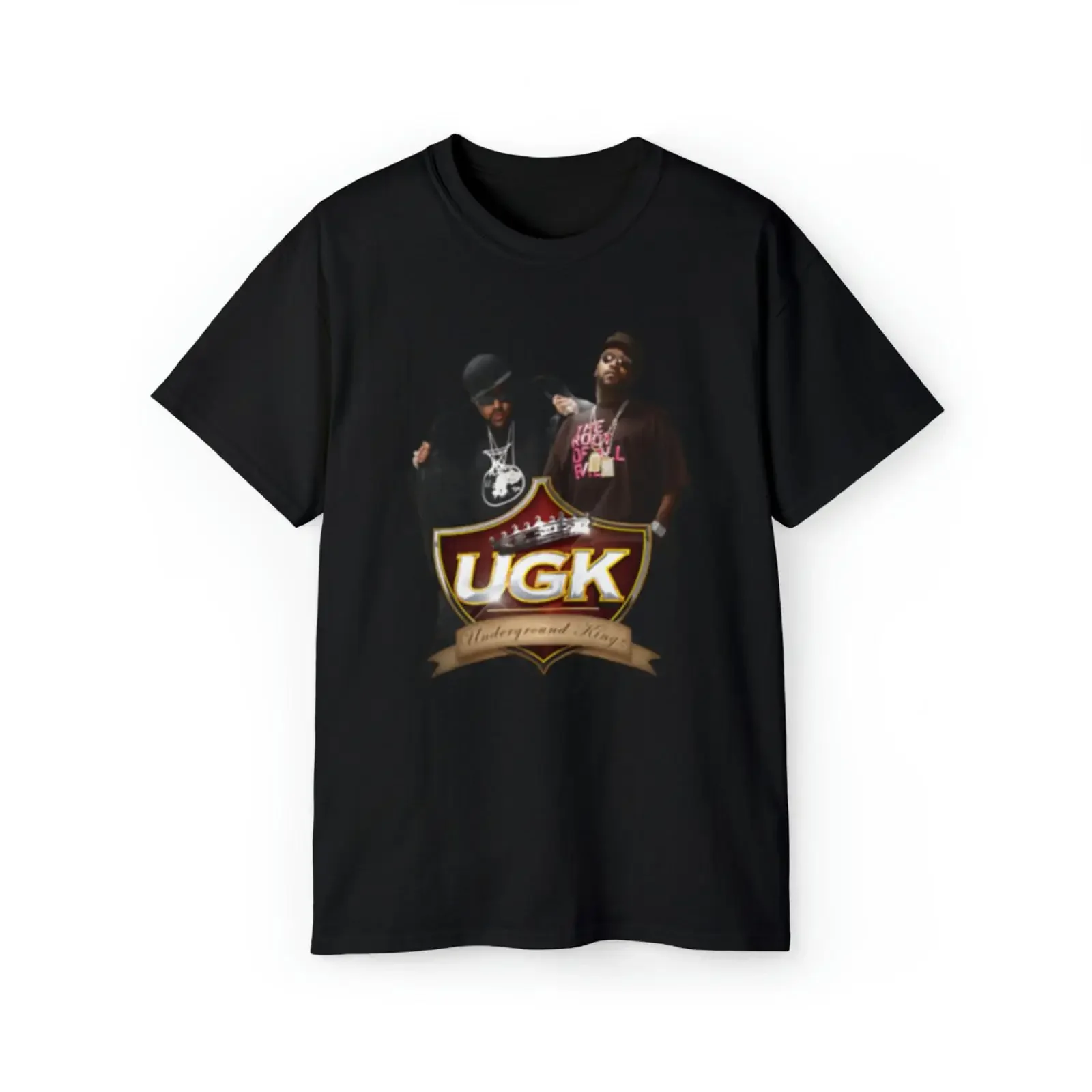 Фото Футболка UGK из ультра-хлопка, винтажная, унисекс, повседневная, с графическим принтом, для ежедневной носки, универсальная, стильная, дышащая, мужская. №1