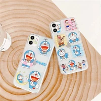 bandai funny cartoon doraemon clear silicon couple mobile phone case for iphone 7 8plus xr xs xsmax 11 12 13 pro max case