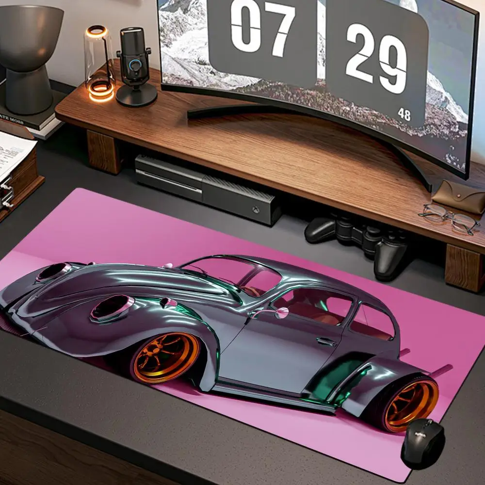 Фото Коврик для мыши Beetle Car, новый компьютерный коврик для дома, XXL коврик для стола, натуральный каучук, противоскользящий, для офиса, игровые аксессуары №3