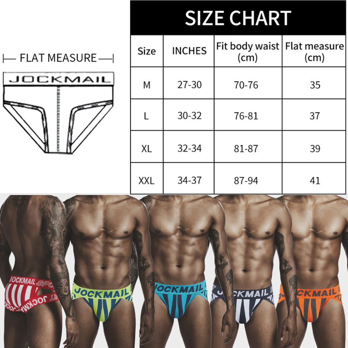 JOCKMAIL 6pcs/lot Summer Men Underwear Cotton Breathable Briefs Underpant Low Waist Jockstrap Panties Hombre Slip Cueca Lingerie