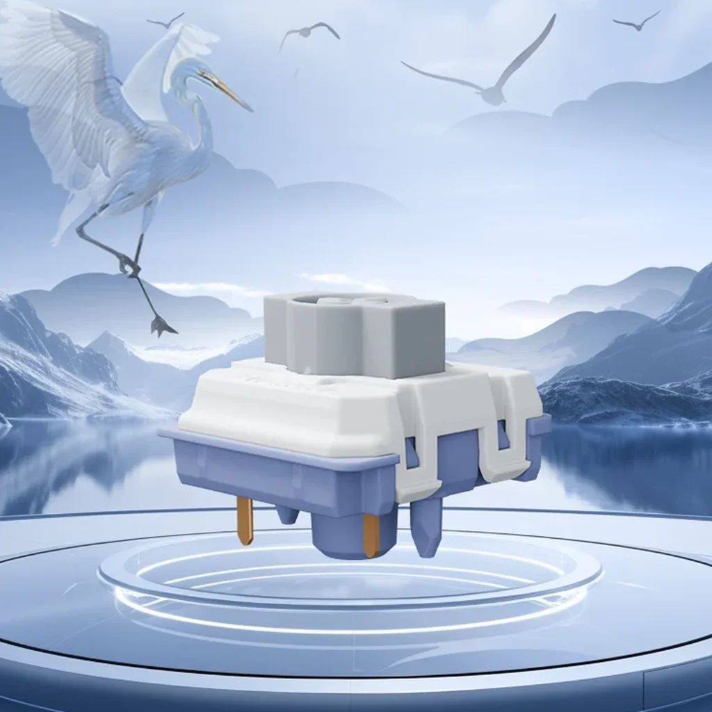 Фото Клавиатурный переключатель GATERON KS-33 Low Profile 3.0 Grey Heron, линейный, RGB, 5-контактный, для механических игровых клавиатур, с возможностью горячей замены, DIY №1