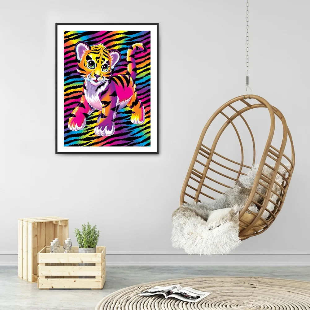 5D алмазная живопись сделай сам Зебра тигр Круглая Мозаика набор для рисования