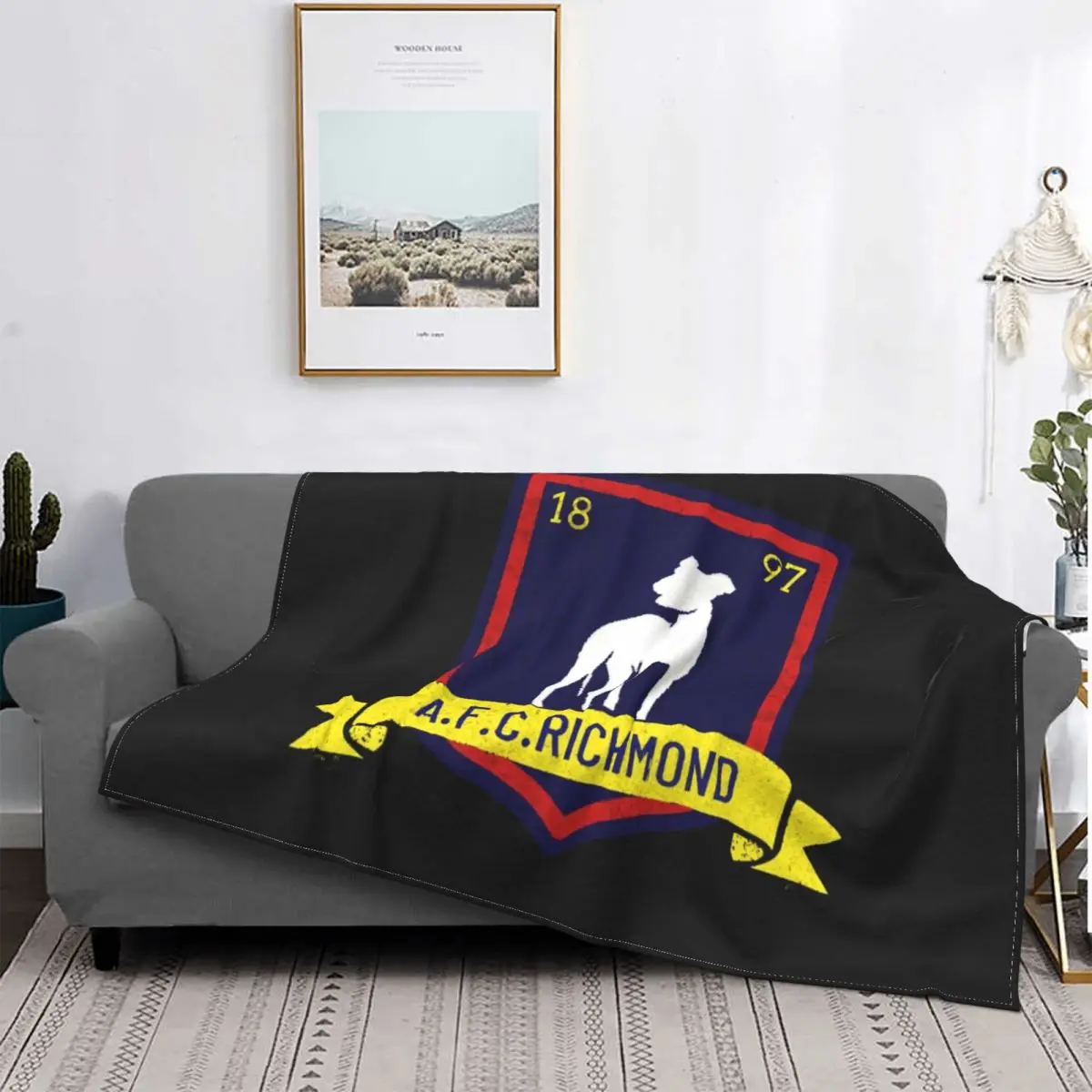 

Vintage AFC Richmond Blanket Ted Lasso Football Flannel Awesome Warm Throw Blanket for Home Autumn/Winter