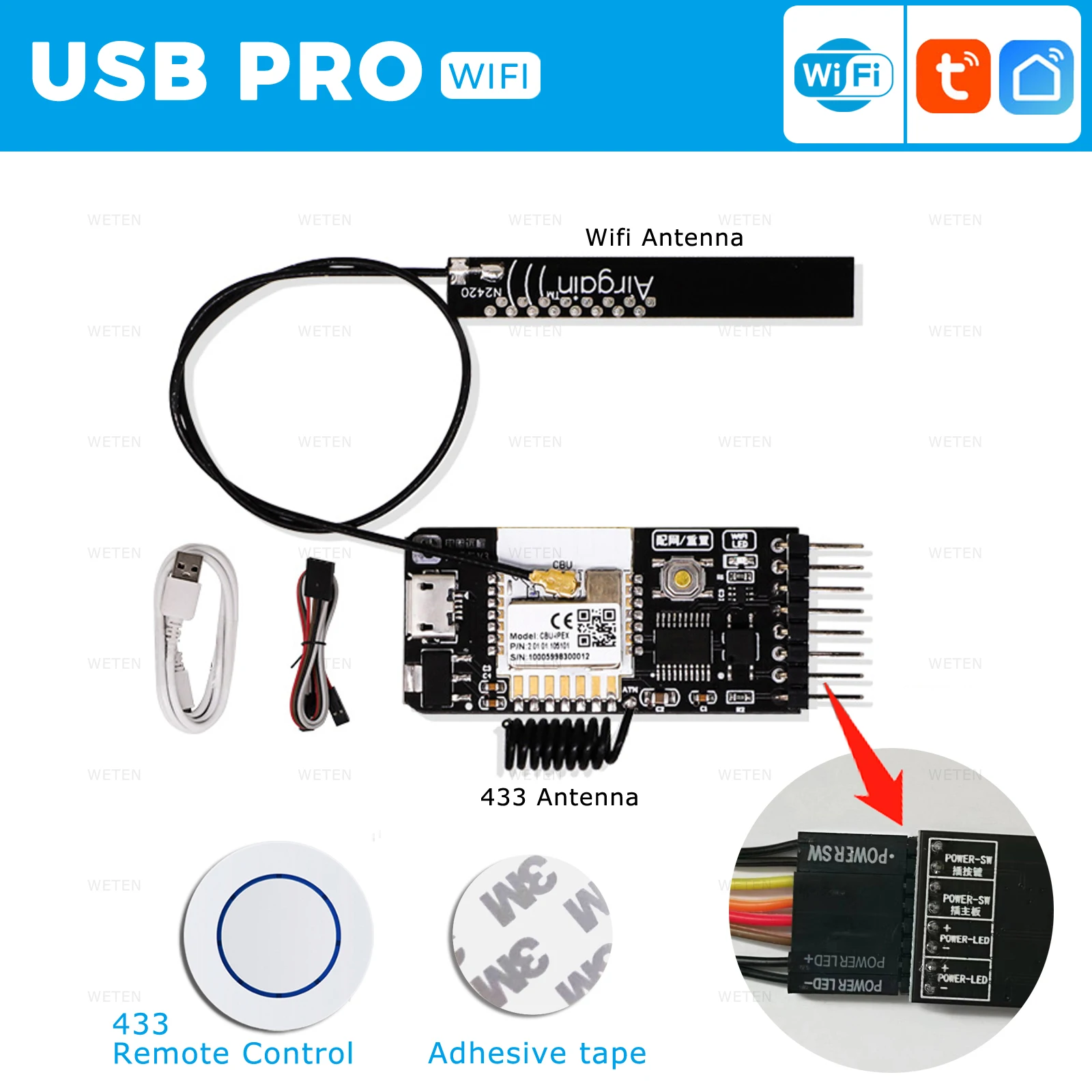 

Умный Wi-Fi выключатель питания Weten для ПК