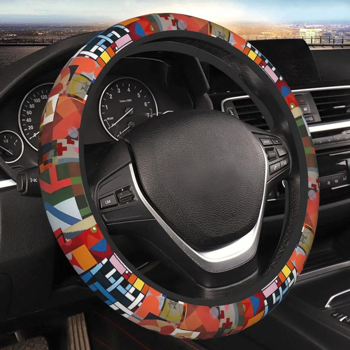 

Sophie Taeuber-Arp Thickening Car Steering Wheel Cover 38cm Universal Suitable Car-styling Car Accessories