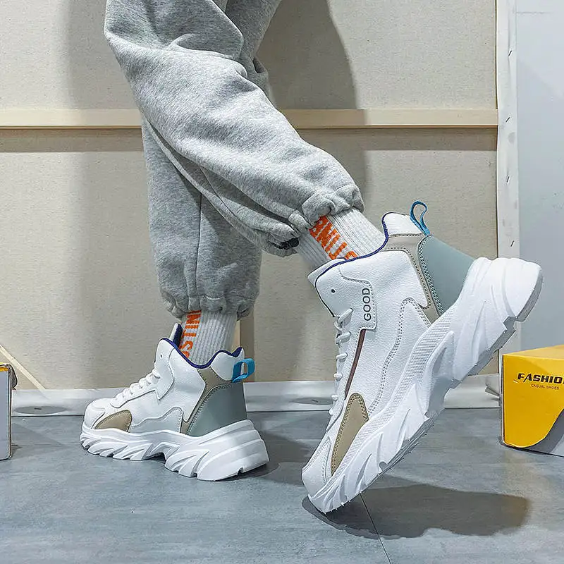 

No-Slip Man Loafers Dropshipping Men's White Sneakers Non-Casual Leather Mens Sports Shoes Trainer Brand Male Shoes Fur Tennis