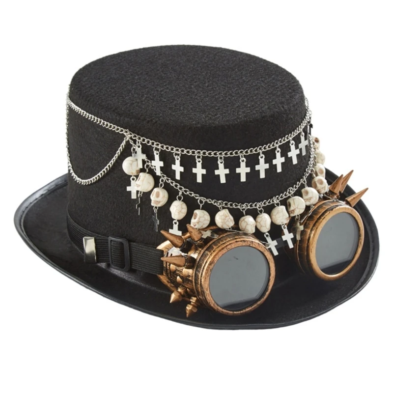 

Steampunk Top Hat With Goggles Steampunk Hat Steampunk Traveler Hat Steampunk Accessories Steampunk Bowler Hat