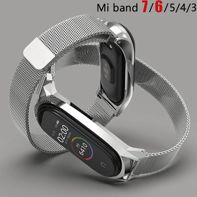 

Strap for Xiaomi Mi Band 7 bracelet stainless steel metel Correa Miband band6 band4 for Xiaomi Mi Band 3 4 5 6 7 Hot Sale
