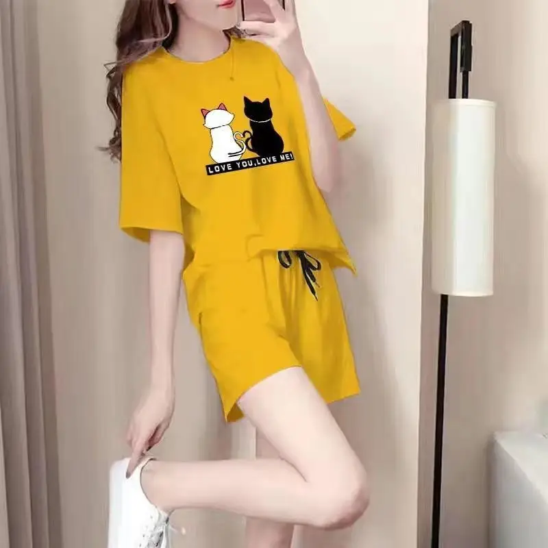 Women Sleepwear Lovely Home Suits Pyjama Short Sleeve Pajamas Set 2022 Women Pajamas Comfortable Girl Spring And Summer Pijamas
