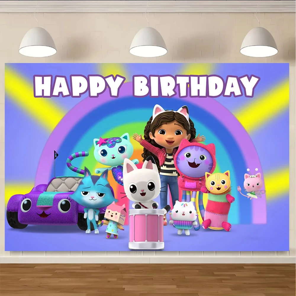 Мультфильм милый кукольный домик Габби фон детский декор для дня рождения