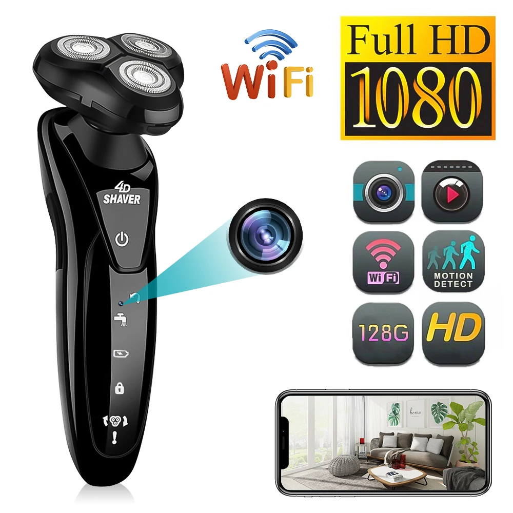 

1080p HD Wifi Mini Camera Electric Shaver Camcorder Security Surveillance Razor Wireless Monitor Video Recorder Motion Detection