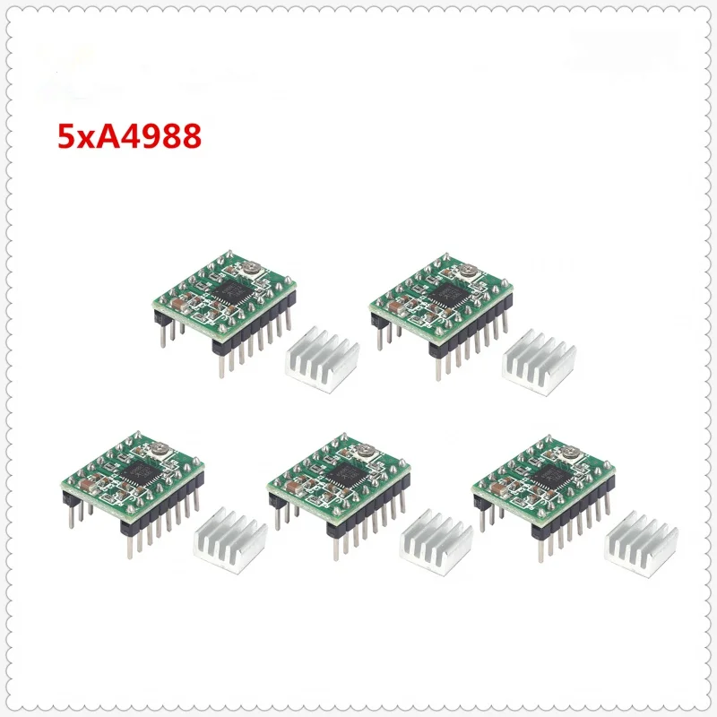 5PCS A4988 stepper motor Drive module + Radiator 2208 Silent drive 3D printer parts for SKR V1.3 1.4GTR V1.0 MKS GEN V1.4 board