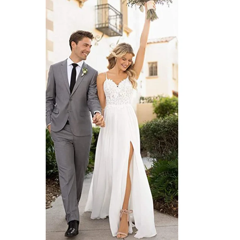 

Ramanda сексуальные свадебные платья с V-образным вырезом на пуговицах на бретельках Свадебные платья шифоновое свадебное платье Vestido De Noiva robe de Bride