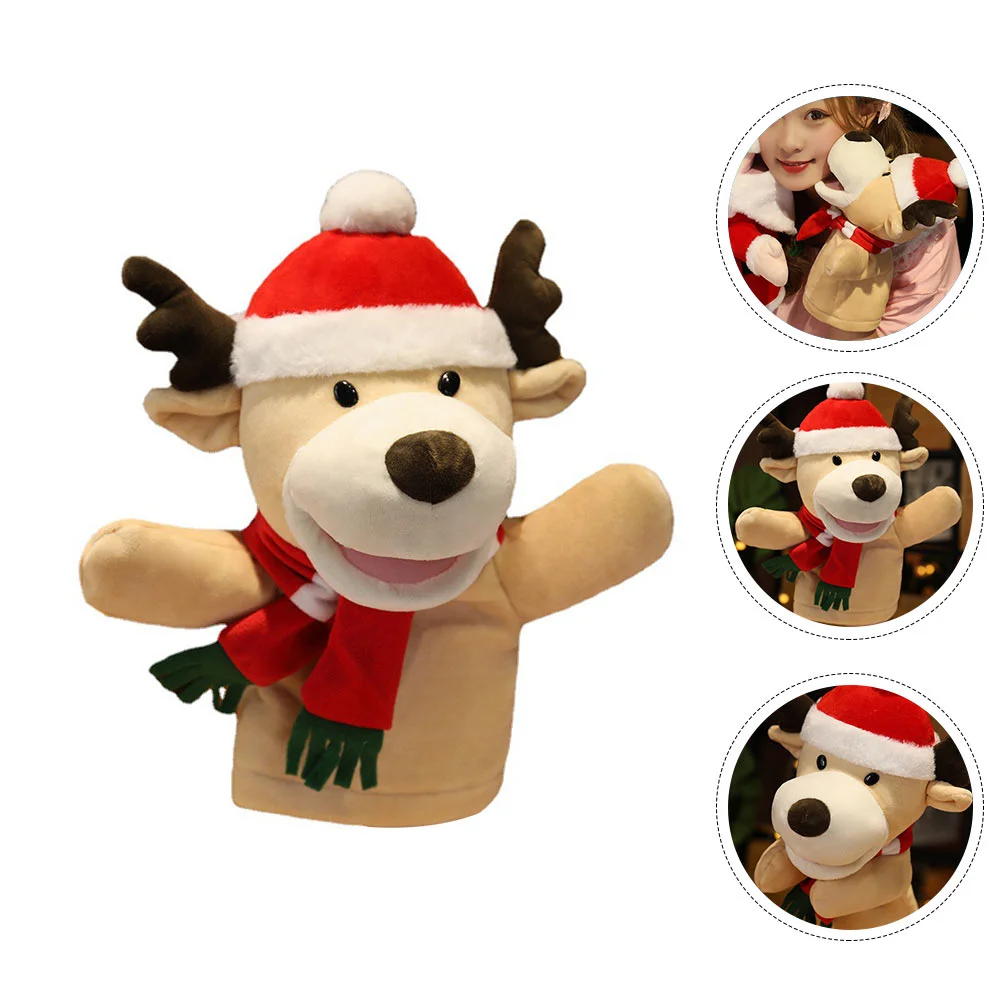 

1pc Adorable Christmas Deerlet Shape Parent-child Interactive Hand Puppet Plaything