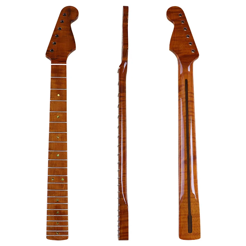 ST интегрированный 21-ладовый 6-струнный глянцевый клен с тигровым зерном шириной 5