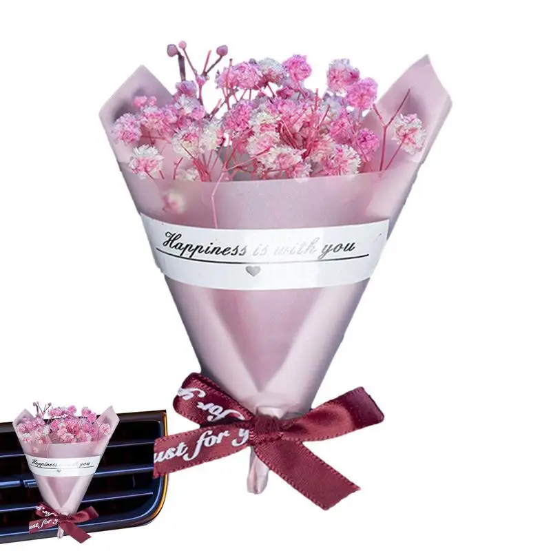 

Dried Flower Car Air Freshener Gypsophila Car Aromatherapy Clip Bouquet Auto Vent Clip for Men and Women Car Interior Decoration