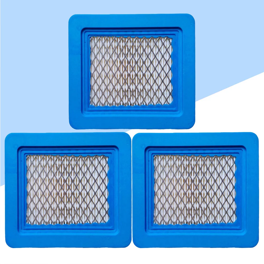 

3PCS Square Mower Air Filter Replacement Machine Filter Accessories Supplies Compatible for Stratton Lawn Mower (Blue)