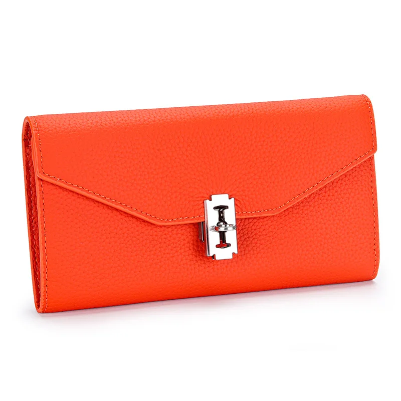 Genuine Leather New Women Wallets Luxury Design Multiple Card Slots Card Holder Long Clutch Solid Female Purse Carteras Cuzdan