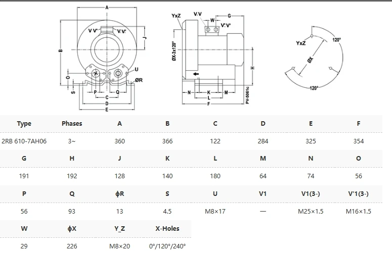 Воздуходувка 2RB 610-7AH06 воздуходувка высокого давления гидромассажный воздушный