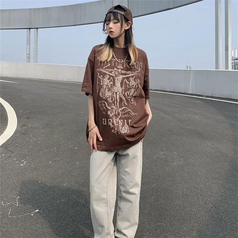 Футболка из 100% хлопка с принтом героев мультфильмов High Street Cross Angel свободная