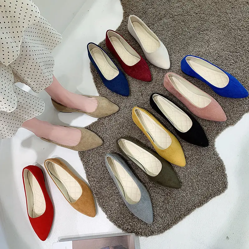 

Женские туфли с острым носком, на плоской подошве, размеры 43