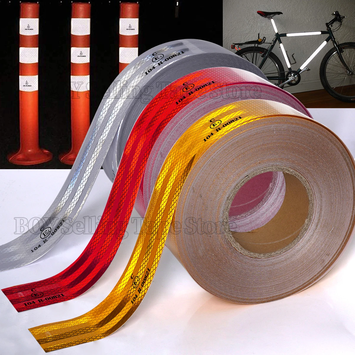 Светоотражающая клейкая лента высокой интенсивности красные белые желтые
