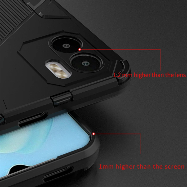 For Xiaom Redmi A1 Case Protective For Redmi A1 Cover Invisible Bracket Shell TPU Armor Phone Holder For Redmi A1 Plus Case