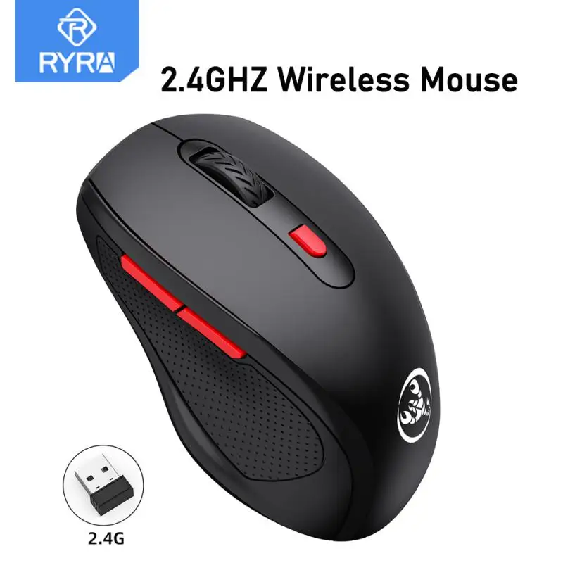 

RYRA Wireless Office Gaming Mouse USB 2.4GHZ 1600DPI 6 Buttons Ergonomic Mouse Desktop PC Computers Notebook Laptop Office Mice