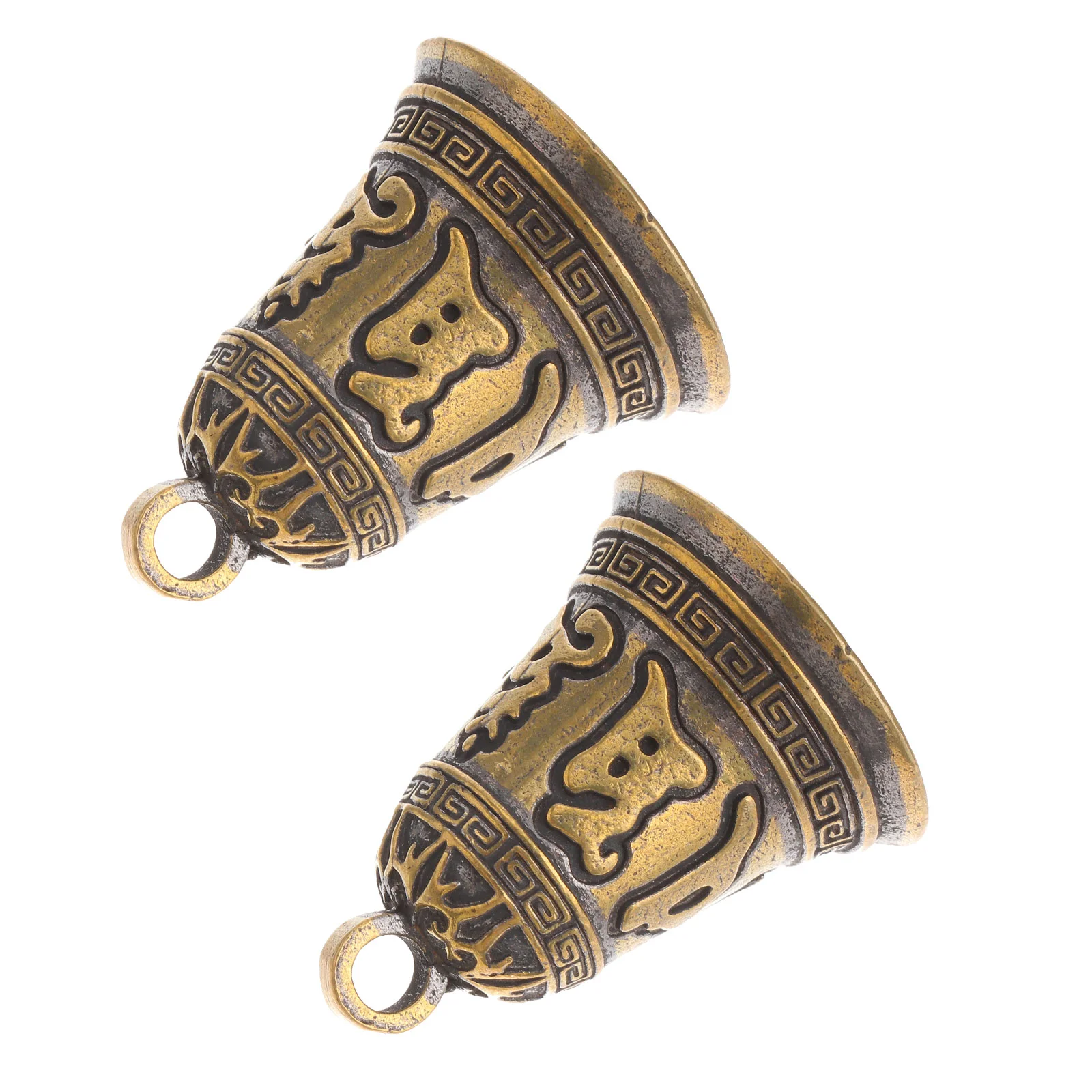 

2 шт. винтажный Латунный Колокольчик, украшение для автомобиля, красивые товары, подвесная вешалка для пальто, украшения ручной работы, колокольчики, звено, декоративный