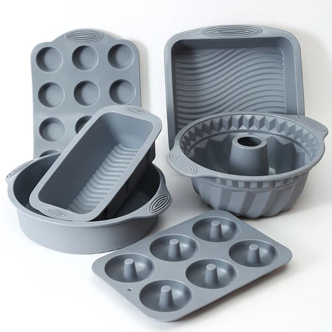 Fais du gris moule en silicone Ensemble pour la pâte à gâteau moule de cuisson de cuisson de pâturage