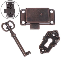 antique iron door lock drawer jewelry wood box cabinet wardrobe cupboard door lock key furniture hardware