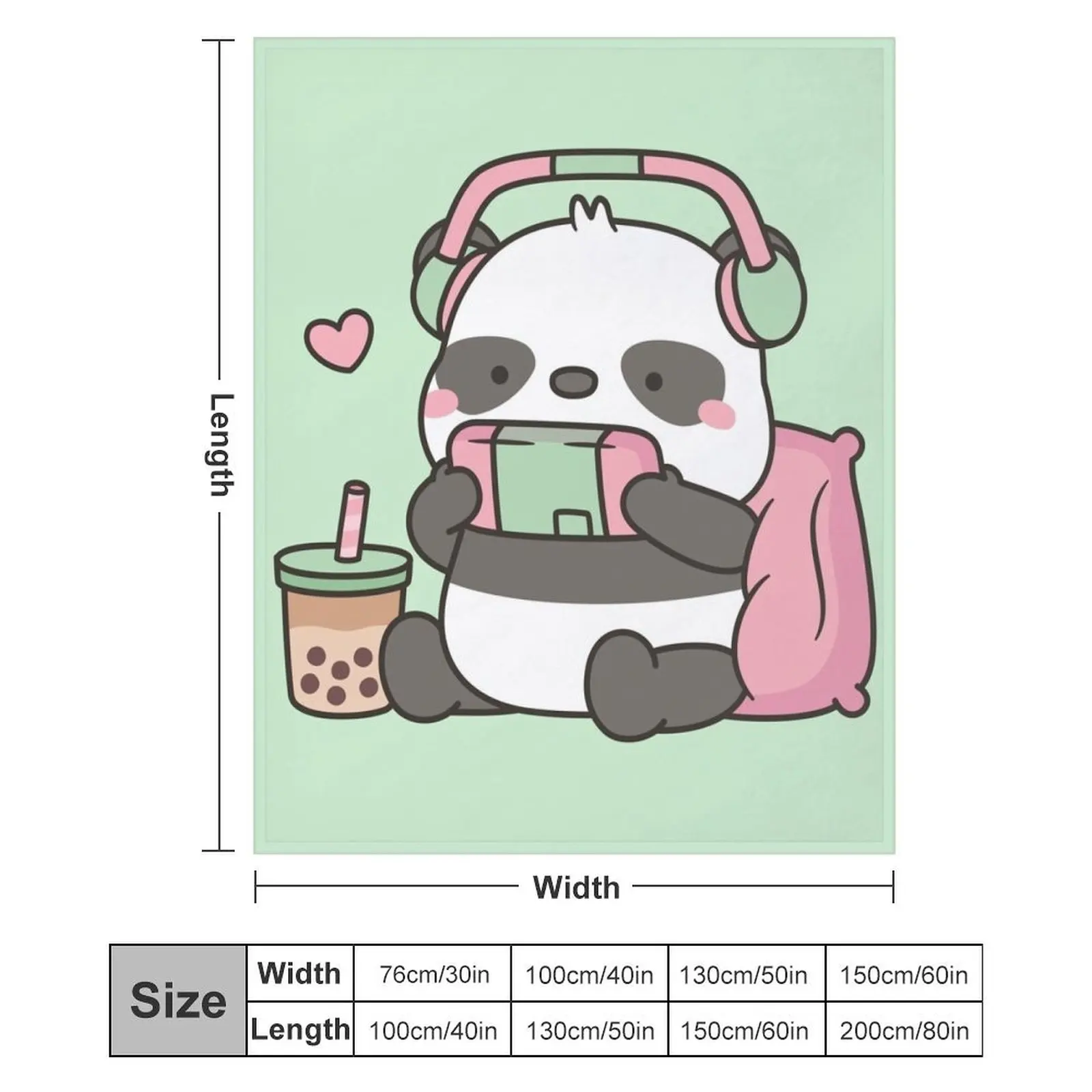 Милая маленькая панда-геймер с наушниками пледы декоративные кровати аниме