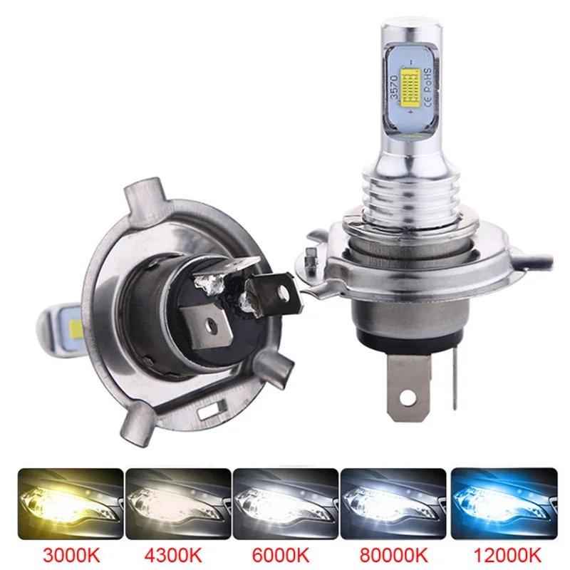 

2Pcs LED 4300K H4 H7 881 CSP Car Headlight 80W 12000LM H1 H3 H8 H11 9005 HB3 HB4 6500K Car Styling Auto Headlamp Fog Light Bulbs