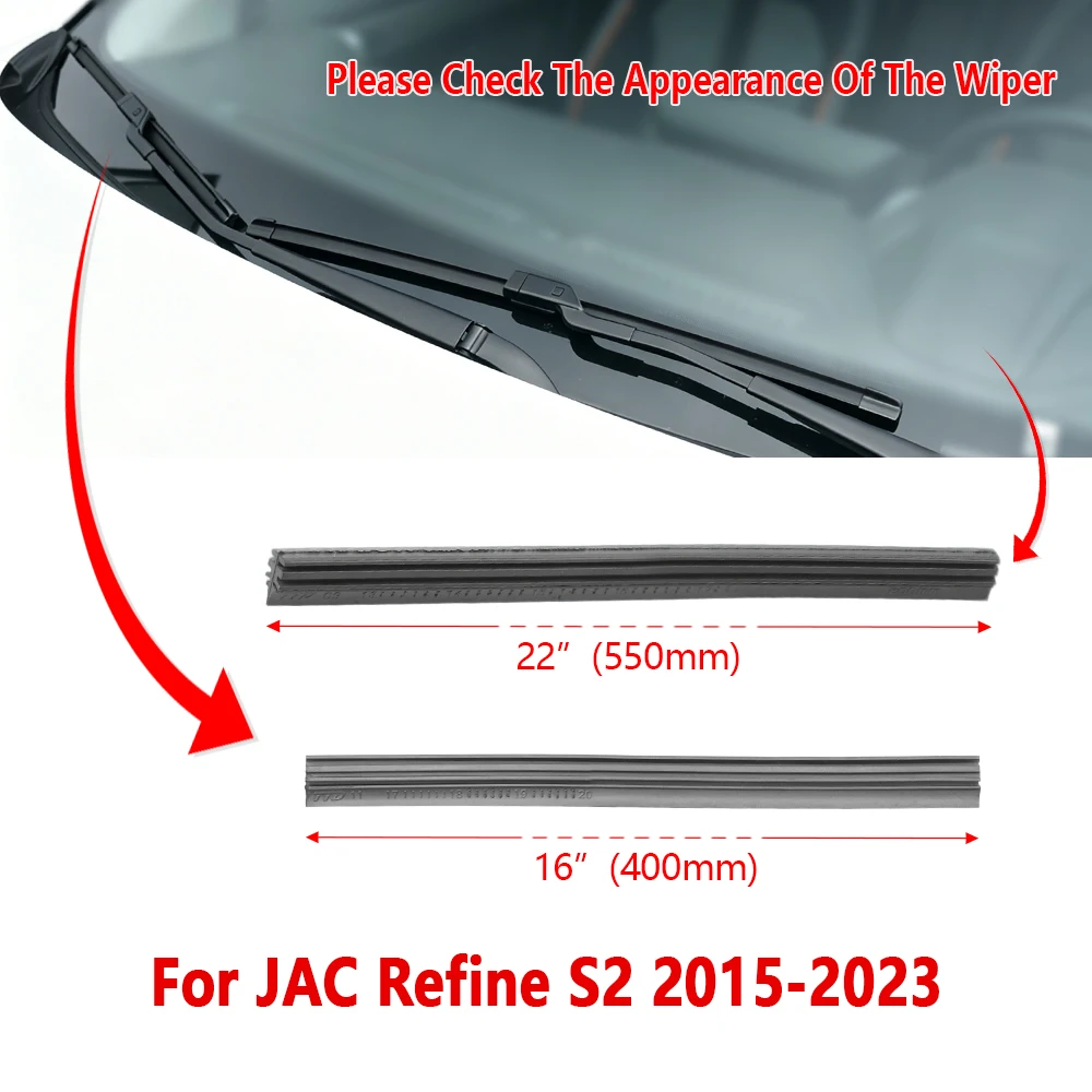 Фото Резиновая полоса для стеклоочистителя 16-22 дюйма для JAC Refine S2 2015-2023, сменная резиновая накладка для автомобильных дворников, 1 пара №2